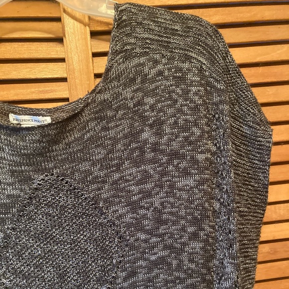 Reference Point Oversized Grey & White Marbled Knit Sweater Vest/Tunic - Picture 7 of 16